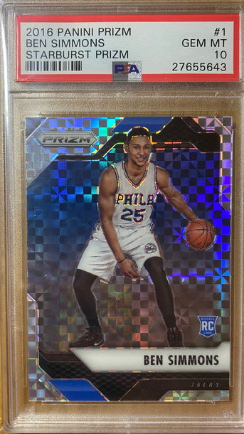 2016 Panini Prizm Ben Simmons Starburst Prizm PSA 10