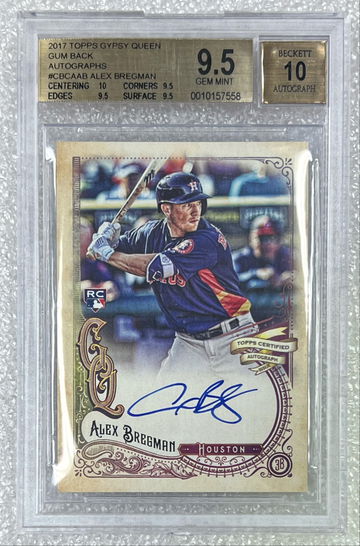 2017 Topps Gypsy Queen Alex Bergman Autograph RC Chewing Gum Back SSP BGS 9.5/10 AUTO