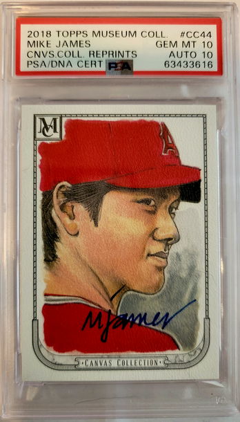 2018 Topps Museum Collection Shohei Ohtani Canvas Insert Artist-Signed Dual PSA 10 Rookie Year (POP 1!) 