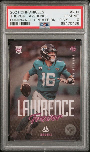 Trevor Lawrence 2021 PANINI CHRONICLES LUMINANCE PINK Rookie #201 PSA 10