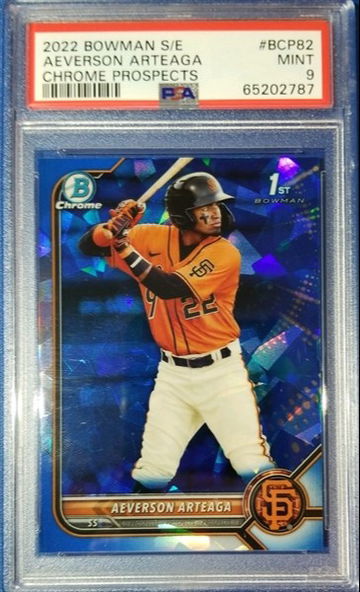 2022 Bowman Sapphire Aeverson Arteaga #BCP82 PSA 9