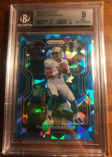 Tua Tagovailoa 2020 Prizm Blue Ice /99 BGS 9