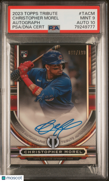 2023 Topps Tribute Tribute Autograph Christopher Morel #TACM /199 PSA 9 Auto 10