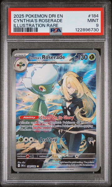 2025 Pokemon #184 Cynthia's Roserade Illustration Rare /182 PSA 9