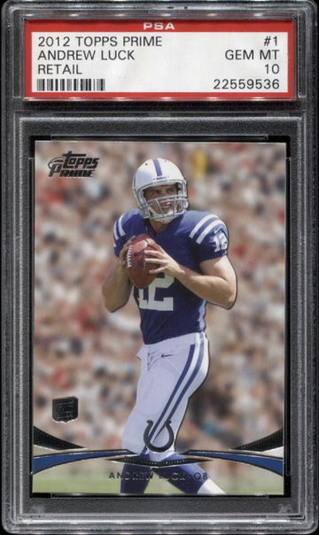 2012 Topps Prime Retail #1 Andrew Luck RC PSA 10 Gem Mint *9536