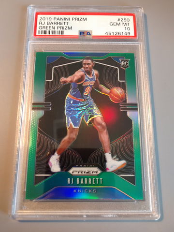 2019 Panini Prizm RJ Barrett PSA 10 Green Prizm #250