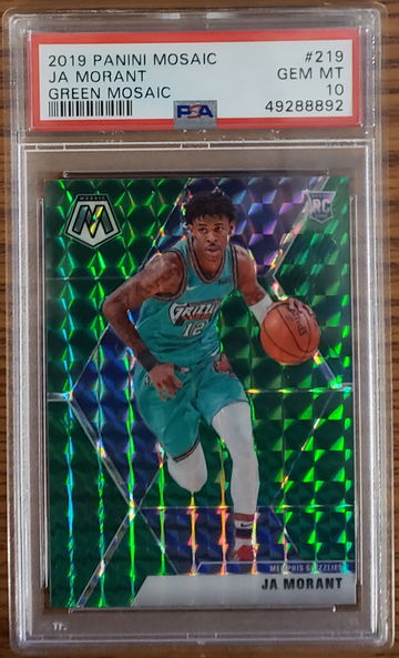 2019 panini mosaic green ja morant #219 psa 10