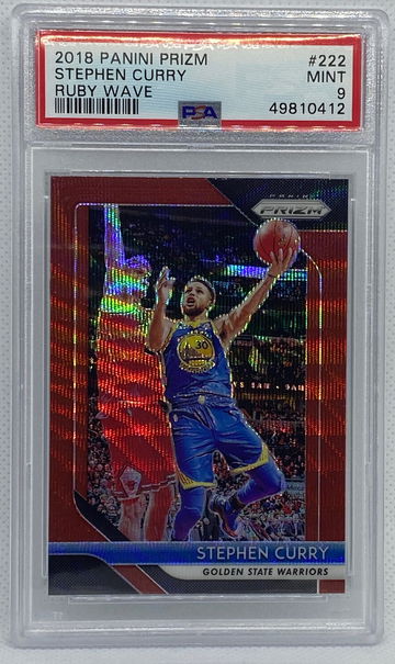 2018-19 Stephen Curry Panini Prizm Ruby Wave PSA 9 POP 30