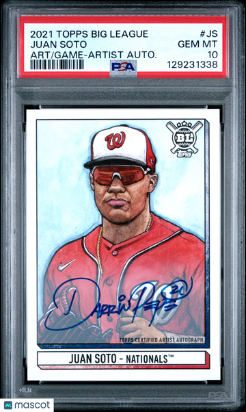 2021 Topps Big League Art Of The Game Juan Soto #JS Artist Autograph PSA 10