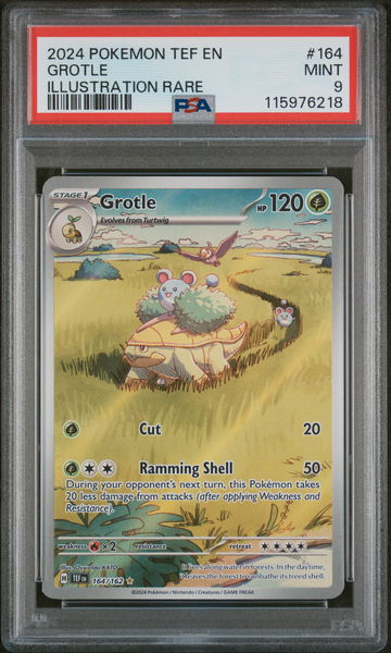 2024 Pokemon Temporal Forces Illustration Rare Grotle #164 PSA 9