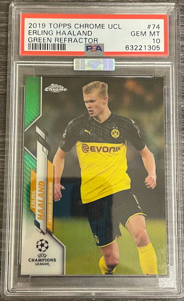 Erling Haaland Topps Chrome Green /99 PSA 10