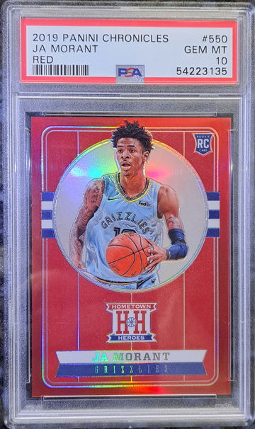 PSA 10 Ja Morant Rookie #124/149 RED PRIZM 2019 Chromicles Hometown Heroes RC Rare
