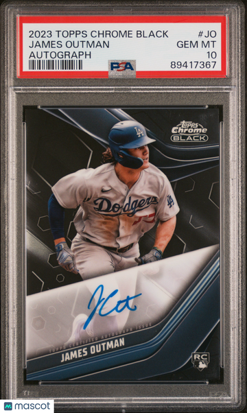 2023 Topps Chrome Black Autographs James Outman #JO PSA 10