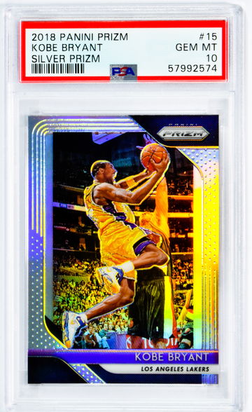 2018 Kobe Bryant Panini Prizm  Silver Prizm  #15 PSA 10