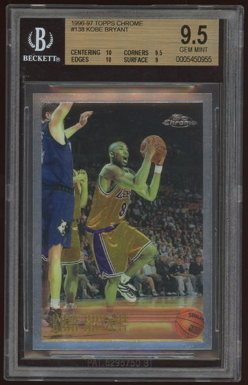 Kobe Bryant 1996 Topps Chrome #138 BGS 9.5 (2x 10)