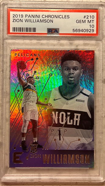 2019 panini chronicles Zion Williamson psa 10 rc rookie pelicans