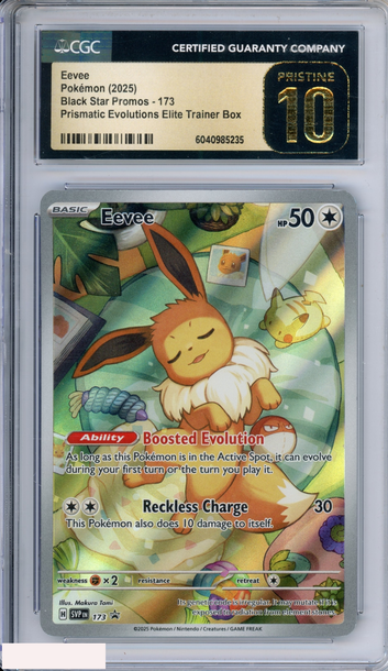 2025 POKEMON BLACK STAR PROMO EEVEE 173 PRISMATIC EVOLUTIONS ETB CGC 10 PRISTINE