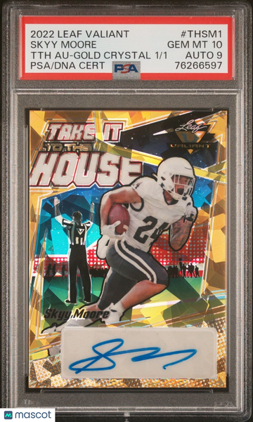 2022 Leaf Valiant Skyy Moore #TH-SM1 Gold Crystal PSA 10 Leaf Auto 9