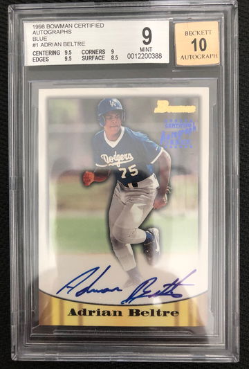 1998 Bowman Certified Autographs Blue Adrian Beltre