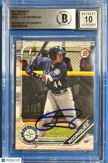 2019 Bowman Prospects Julio Rodriguez #BP33 BGS 10 BAS Auto 10