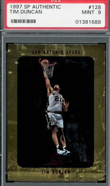 1997 SP Authentic Tim Duncan  RC  HOF  PSA 9