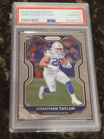 2020 Jonathan Taylor Panini Prizm Rookie RC #332 PSA 10 GEM MNT