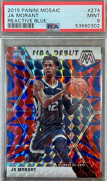 2019 Panini Mosaic Ja Morant NBA Debut Reactive Blue PSA 9! 🔥