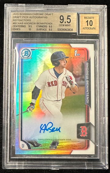 Andrew Benintendi 2015 Bowman Chrome Refractor AUTO BGS 9.5