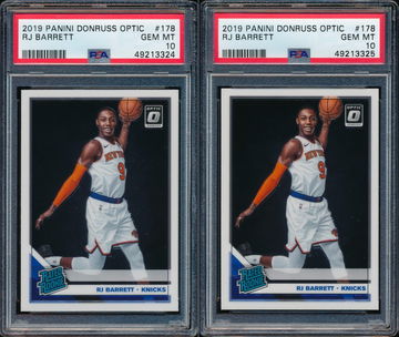 (2) - 2019 Panini Donruss Optic RJ Barrett RC - PSA 10