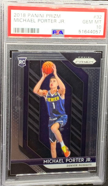 2018 Panini Prizm #32 Michael Porter Jr RC PSA 10 Smudge in case