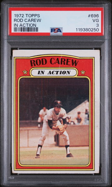 1972 Topps In Action Rod Carew #696 PSA 3