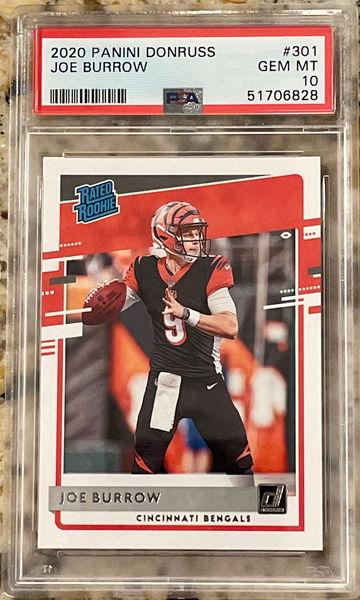 Joe Burrow 2020 Panini Donruss Rated Rookie PSA 10 #301 Gem Mint