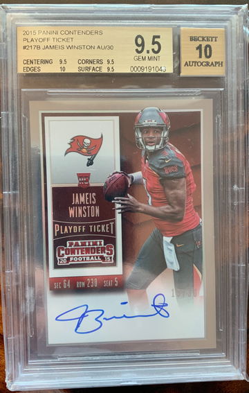 Jameis Winston 2015 Contenders Playoff Ticket Variation SSP Auto /30 BGS 9.5