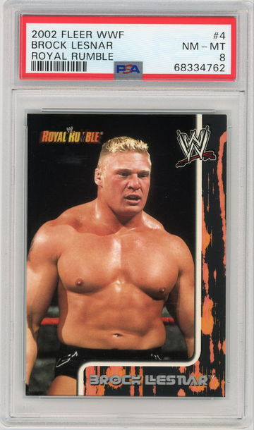 BROCK LESNAR 2002 Fleer WWF Royal Rumble Rc #4 PSA 8