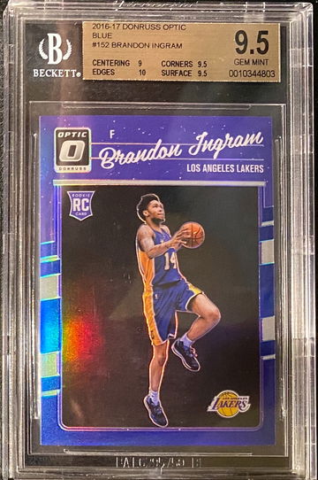 2016-17 Donruss Optic Brandon Ingram Blue Prizm Rc #’d 4 / 49 BGS 9.5 