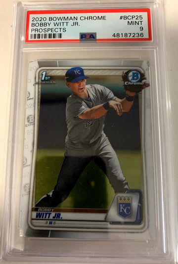 2020 Bowman Chrome Bobby Witt Jr. Prospects 1st Bowman #BCP25 PSA 9