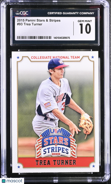 2015 Panini Stars & Stripes Trea Turner #93 Longevity Base CGC 10