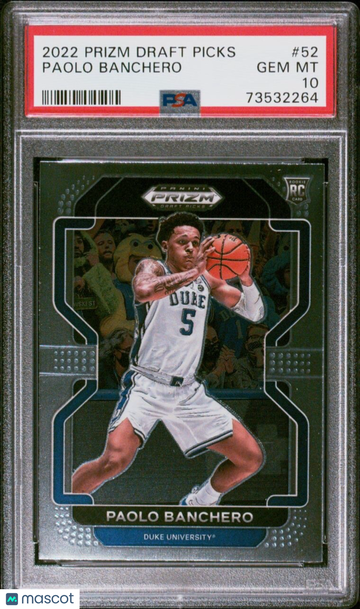 2022 Panini Prizm Paolo Banchero #52 Prism Rookie PSA 10