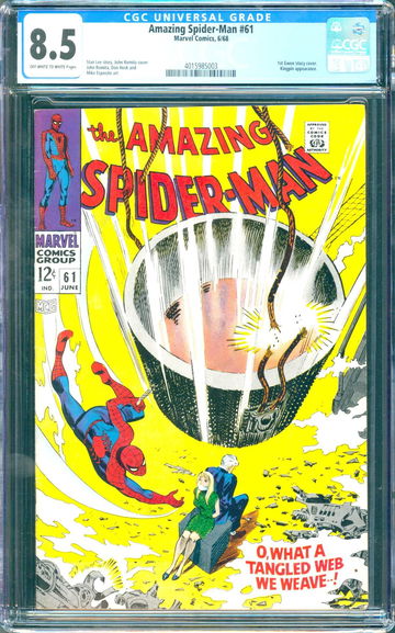 Amazing Spider-Man #61 (1968) CGC 8.5 -- O/w to white; 1st Gwen Stacy cover