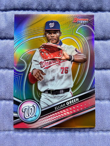 2022 Bowman’s Best Elijah Green #d /50 True Gold Refractor