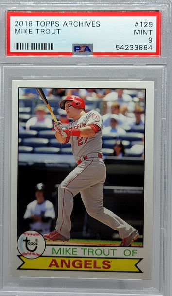 2016 TOPPS ARCHIVES #129 MIKE TROUT PSA 9