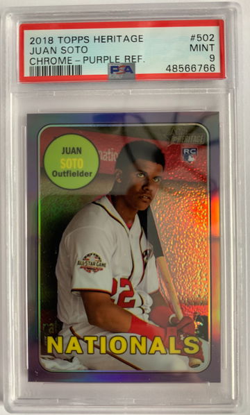 2018 Topps Heritage Juan Soto Chrome-Purple Ref. PSA 9 Mint