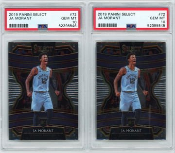 2019 Select #72 Ja Morant Rookie PSA 10 GEM MINT LOT OF 2