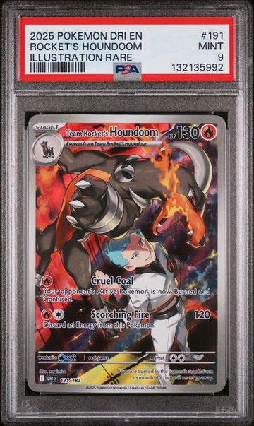 2025 Pokemon Scarlet and Violet Destined Rivals Illustration Rare Team Rocket's Houndoom #191 PSA 9