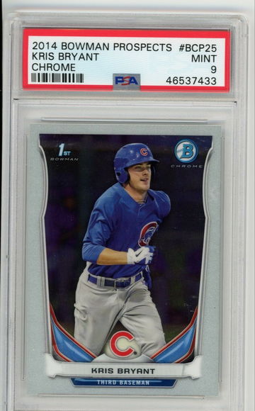 💎⚾2014 Bowman Chrome Prospects Kris Bryant Chicago Cubs RC Rookie PSA 9 MINT 📭