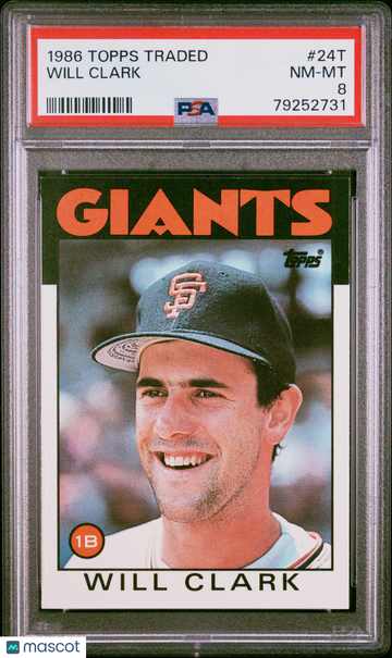 1986 Topps Traded Will Clark #24T PSA 8