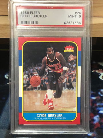 1986 fleer Clyde Drexler PSA 9