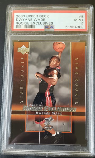 2003-04 Upper Deck Rookie Exclusives Dwayne Wade #5 PSA 9 MINT 