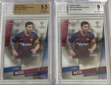 19-20 Topps finest uefa champions league Lionel Messi lot bgs 9.5 & 9. 