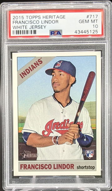2015 Topps Heritage #717 Francisco Lindor White Jersey